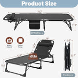 Slsy Folding Chaise Patio Lounge Chairs, Outdoor Reclining Patio Chairs - Photo 2