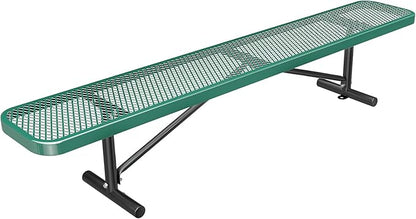 Heavy Duty Outdoor Metal Garden Park Bench, Steel Picnic Bench, Metal Mesh Outdoor Bench Porch Chair for Garden, Lawn, Patio, Porch, Park, Yard, Patio (Green, 8FT)