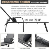 Outdoor Chaise Lounge Chair Adjustable Pool Lounge Chairs with Lumbar Pillow Outside Tanning Chairs for Beach Deck - Photo 7