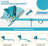 Colorsoul Tanning Chair with Sun Canopy, Adjustable 4-Position Beach Lounge Chair for Adults - Photo 3