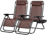 Nazhura Set of 2 Relaxing Recliners Patio Chairs Adjustable Steel Mesh Zero Gravity Lounge Chair Beach Chairs with - Photo 1