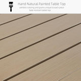 Brush Paint Rectangle Patio Dining Table with Adjustable Umbrella Hole - 63" x 38" x 29" - Photo 4