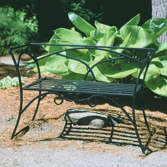 Outdoor Garden Bench Park Bench Metal Frame Furniture with Wrought Iron Arbor Bench with Back