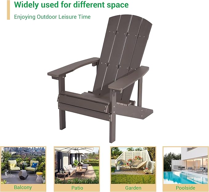 Adirondack Chairs, Plastic Adirondack Chair, All-Weather Resistant Adirondack Chairs, Widely Used in Outdoor, Fire Pit, Deck, Outside, Garden