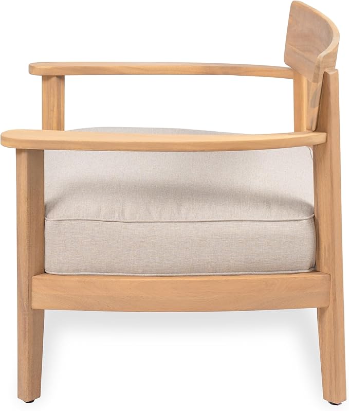 Christopher Knight Home Manny Acacia Wood Patio Accent Chair Set of 2, Wooden Lounge Chair Outdoor - Photo 8