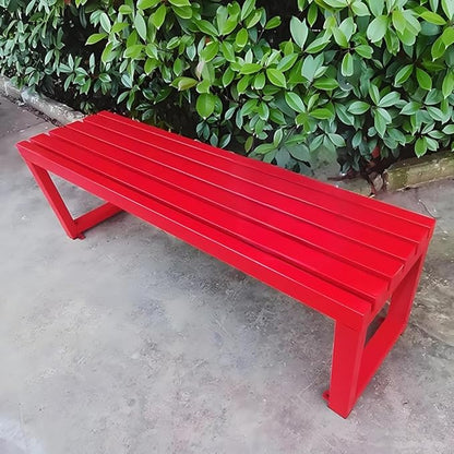 Garden Benches for Outdoors 2-Person Patio Bench Park Seat Metal Bench Backless Seat Weatherproof Chair for Backyard Front Porch Entryway, 3.3ft 3.9ft 4.9ft 5.9ft(Red,5.9ft)