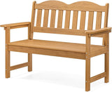 ONBRILL Outdoor Bench, 2-Person Poly Lumber Garden Bench with 800 lbs Weight Capacity - Photo 1
