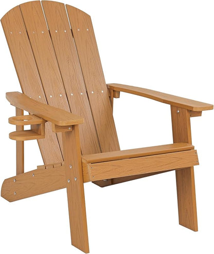 Outdoor Adirondack Chair, Weather-Resistant HIPS Patio Lounge Chair, 1Pcs Fixed Seating for Porch, Garden, Deck, Backyard