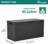 YITAHOME 80 Gallon Outdoor Storage Box, Large Water Resistant Resin Deck Box - Photo 6