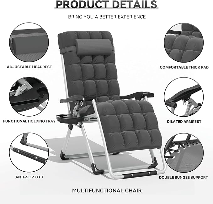 Zero Gravity Chair, Portable Outdoor Chair - Photo 5