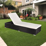 PE Wicker Chaise Lounge Chairs for Outside Outdoor Patio Reclining Chair Sun Bed Patio Couch with Removable Cushion - Photo 9