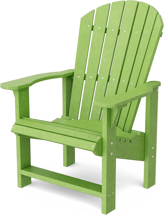 Wildridge Heritage Upright Adirondack Chair, Lime Green - Outdoor All-Weather Poly Furniture for Patio, Deck, Yard