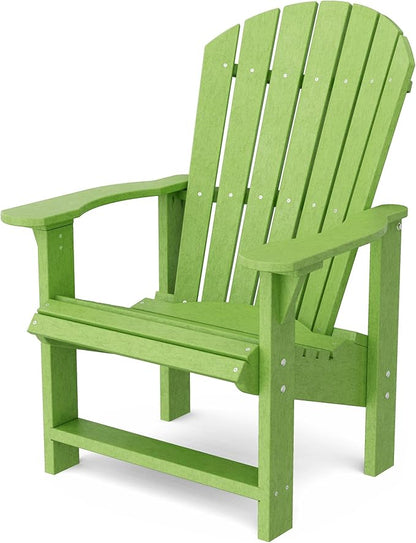 Wildridge Heritage Upright Adirondack Chair, Lime Green - Outdoor All-Weather Poly Furniture for Patio, Deck, Yard