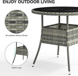 YITAHOME Outdoor Dining Table Round for 4 31.5" Patio Dining Table with Easy-to-Clean Glass Tabletop - Photo 6