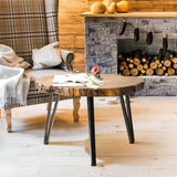 SUNBURY Outdoor Coffee Table, 31" W Faux Wooden Coffee Table, Modern Round Coffee Table for Patio - Photo 5