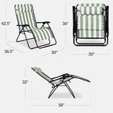 Best Choice Products Set of 2 Extra Wide Adjustable Steel Mesh Zero Gravity Lounge Chair Recliners w/Pillows and Cup - Photo 3