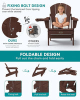 SERWALL Folding Adirondack Chair Set of 2, HIPS Adirondack Chairs with 4 in 1 Cup Holder - Photo 5
