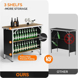 VINGLI 43" Portable Bar Table, 3-Tier Shelves, Carry Bag，Mobile Bar Table for Events, Party, Camping, Picnic, Tradeshow - Photo 4