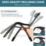 NAIZEA Padded Zero Gravity Chair, Cooling Fabric Folding Outdoor Lounge Chairs - Photo 3