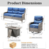 Luxury High Back Patio Furniture Set with 6-Inch Thick Cushions, 4-Pieces Outdoor Furniture with Swivel Chairs - Photo 8
