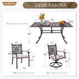 Sophia & William 7 Pieces Cast Aluminium Patio Dining Set for 6 People - Photo 8