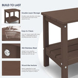 KINGYES Double Side Table, Adirondack End Table- Coffee - Photo 5