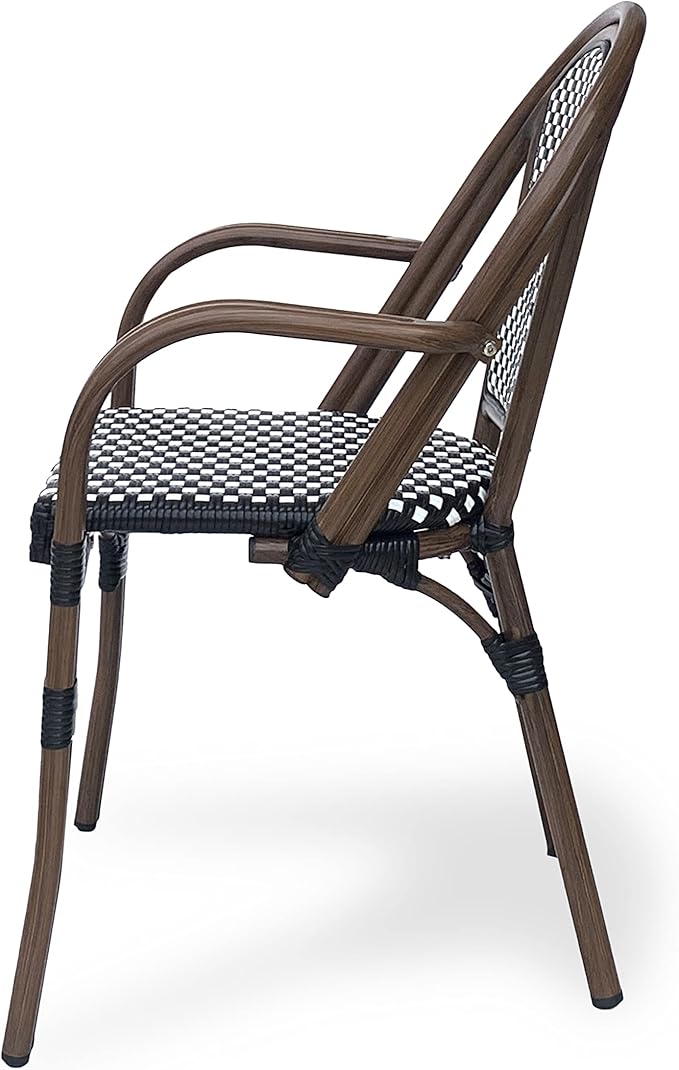 Christopher Knight Home Brianna Bistro Chairs, Black + White + Brown Wood - Photo 9