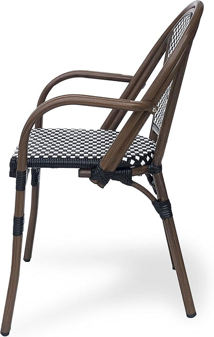 Christopher Knight Home Brianna Bistro Chairs, Black + White + Brown Wood