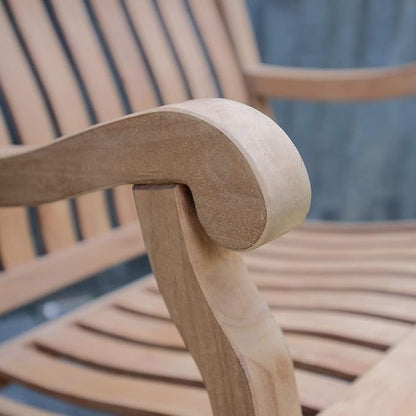 Cambridge Casual Marlow Teak Wooden Porch Rocking Chair – Durable Outdoor Rocker for Patio, Deck, and Porch – Stylish and Comfortable Wooden Rocking Chair for Relaxing in Outdoor Spaces
