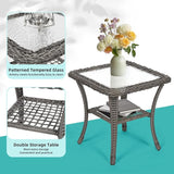 MEETWARM 3 Pieces Outdoor Wicker Rocking Chair Set - Photo 6