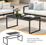 ONBRILL Rectangle Coffee Table with Tempered Glass Desktop - Photo 7
