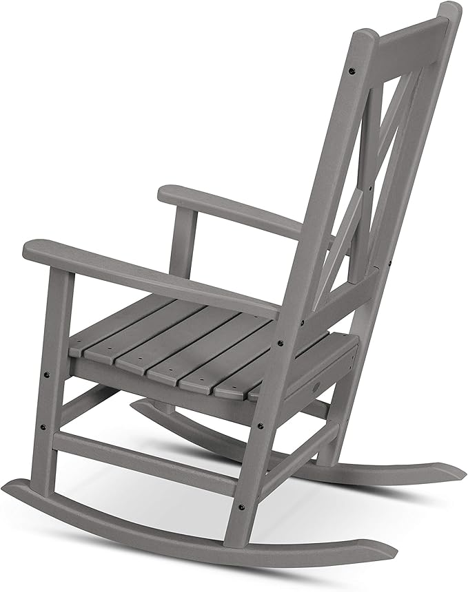 POLYWOOD® Braxton Porch Rocking Chair in Slate Grey