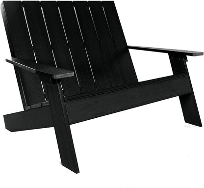 highwood Italica Modern Outdoor Adirondack Loveseat, Black