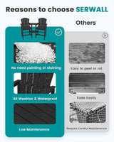 SERWALL Tall Adirondack Chairs Set of 4 with Double Layer Connecting Tray, HDPE Bar Height Outdoor Chairs - Photo 5
