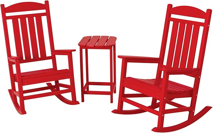 POLYWOOD SBT26SR South Beach 26" Counter Side Table, Sunset Red - Photo 3