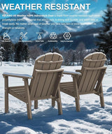 Adirondack Chair Set of 2, All Weather HDPE Fire Pit Chairs, Oversized Plastic Adirondack Chair for Outdoor, Balcony - Photo 6