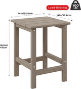 Costaelm Square Outdoor Side Tables, Adirondack Patio Tables for Outside, HDPE Patio End Table Weather Resistant - Photo 2
