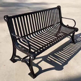 2-3 Seater Metal Garden Bench, All-Weather Park Bench Chair with Backrest - Photo 1
