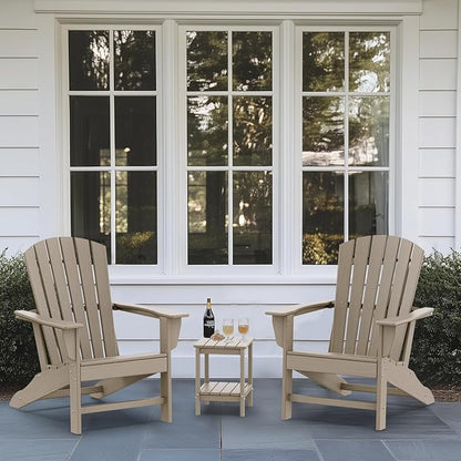 IVY&LANE Adirondack Chairs Set of 2 | HDPE Plastic | Outdoor Fire Pit Chairs | Oversized | All-Weather | Forest | for Outside Deck Backyard Patio Poolside Porch Lawn