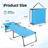 KING BIRD Tanning Chair with Face Hole, 5-Position Folding Outdoor Beach Lounge Chair for Sunbathing - Photo 2