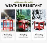 Outdoor Side Table HDPE Small Outdoor End Table Patio Side Tables Square for Backyard Pool Porch Balcony Double Layer - Photo 5