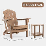 4 Chairs & 2 Tables Folding Adirondack Chair Set with Table – HDPE Weatherproof Outdoor Patio Chairs with Reclining - Photo 3