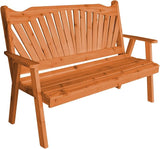 Furniture Barn USA Pine 6' Fanback Garden Bench, Cedar Stain - Photo 1