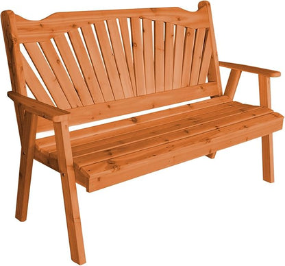 Furniture Barn USA Pine 6' Fanback Garden Bench, Cedar Stain