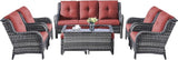 Rilyson Wicker Patio Furniture Chairs Set - 8 Piece Rattan Outdoor Patio Sectional Conversation Sets with Sofa - Photo 3