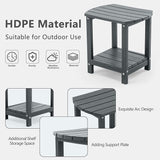 4 Chairs & 2 Tables Folding Adirondack Chair Set with Side Table – HDPE Weatherproof Outdoor Patio Chairs with - Photo 5