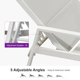 PURPLE LEAF Outdoor Chaise Lounge Set Adjustable Sunbathing Recliner with Armrest and Side Table for Poolside Beach - Photo 6
