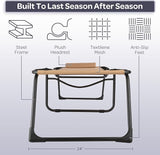 Folding Lounge Chair Outdoor Recliner - 3 Position Chaise Lounge Outdoor Beach Tanning Chair with Side Pocket and - Photo 8
