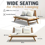 Idzo Lucille Updated 800lbs Capacity Acacia Patio Loveseat - Photo 2