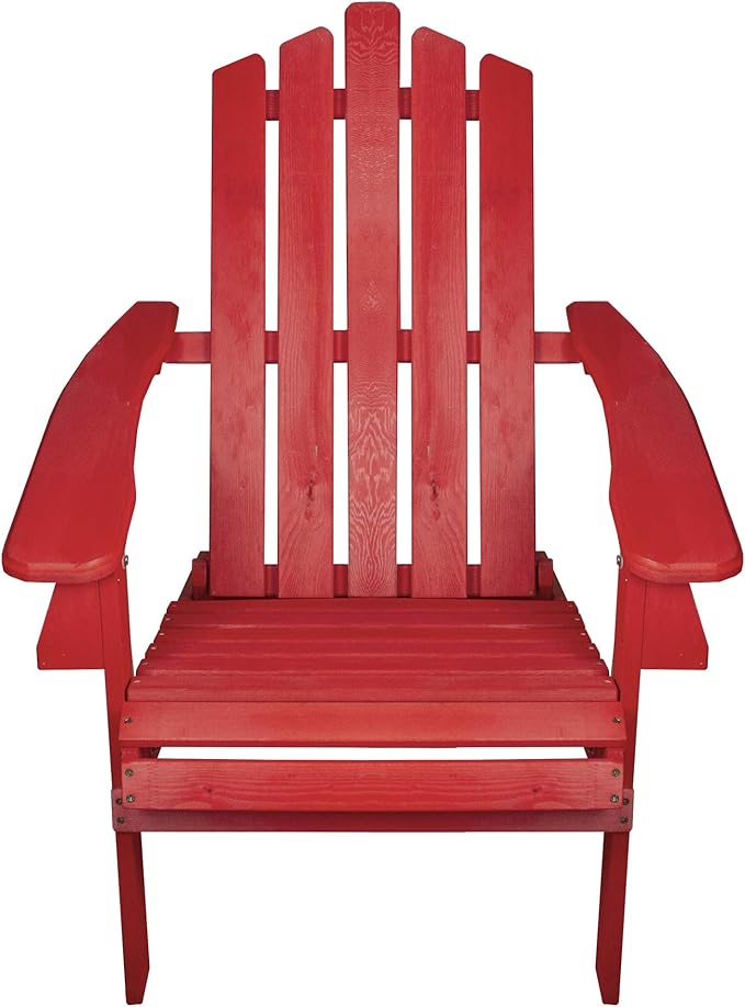 Northlight 36" Red Classic Folding Wooden Adirondack Chair